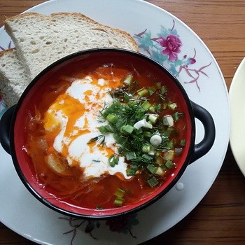 Soupe aux champignons et bortsch