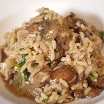 Risotto à la bouillie et aux champignons: recettes