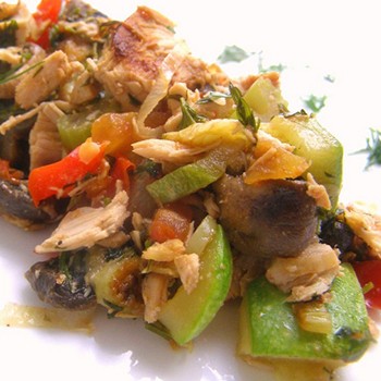 Dinde aux champignons dans une sauce crémeuse