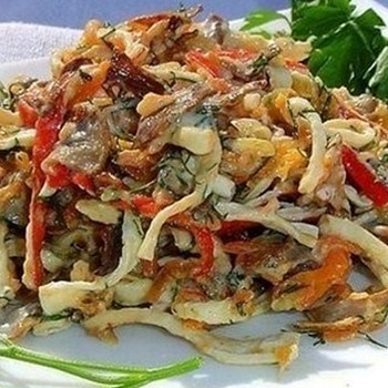 Salades de champignons aux champignons frits au miel