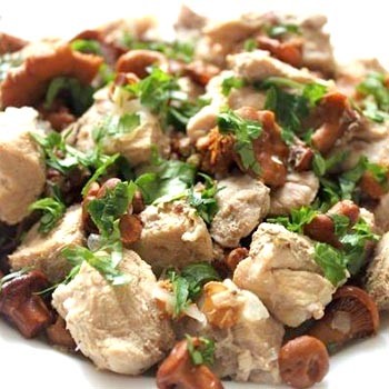 Plats de porc aux girolles