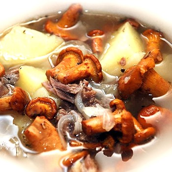 Plats de girolles séchées