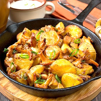 Girolles au four avec pommes de terre