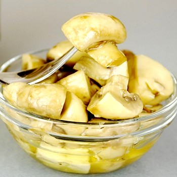 Champignons au beurre et huile végétale