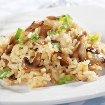 Risotto aux champignons avec champignons frais et séchés